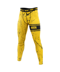 HUSK Men's Compression Leggings - Yellow Slash Compression Pants
