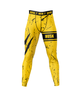 HUSK Men's Compression Leggings - Yellow Slash Compression Pants
