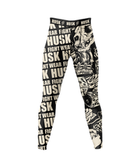 HUSK Men's Compression Leggings - Tattoo Skull Fight Wear