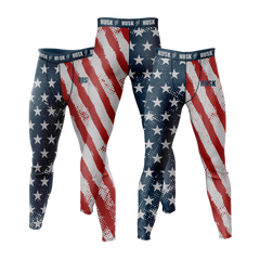 HUSK Men's Compression Leggings - USA Flag Compression Pants
