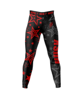 HUSK Men's Compression Leggings - Red Star Combat Pants