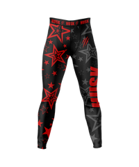 HUSK Men's Compression Leggings - Red Star Combat Pants