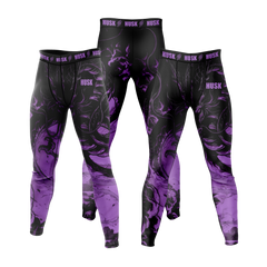 HUSK Men's Compression Leggings - Purple Phantom Compression Pants