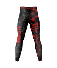 HUSK Men's Compression Leggings - Red Star Combat Pants