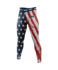 HUSK Men's Compression Leggings - USA Flag Compression Pants