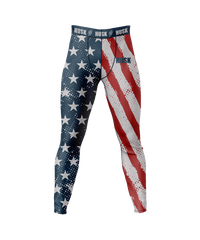 HUSK Men's Compression Leggings - USA Flag Compression Pants