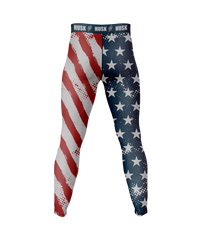 HUSK Men's Compression Leggings - USA Flag Compression Pants
