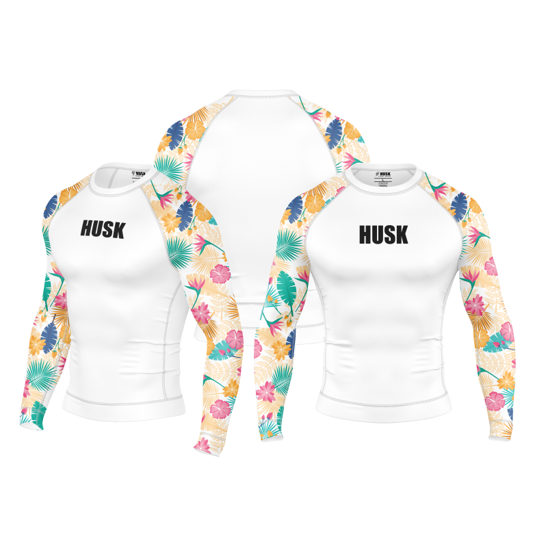 Floral Breeze White Rash Guard