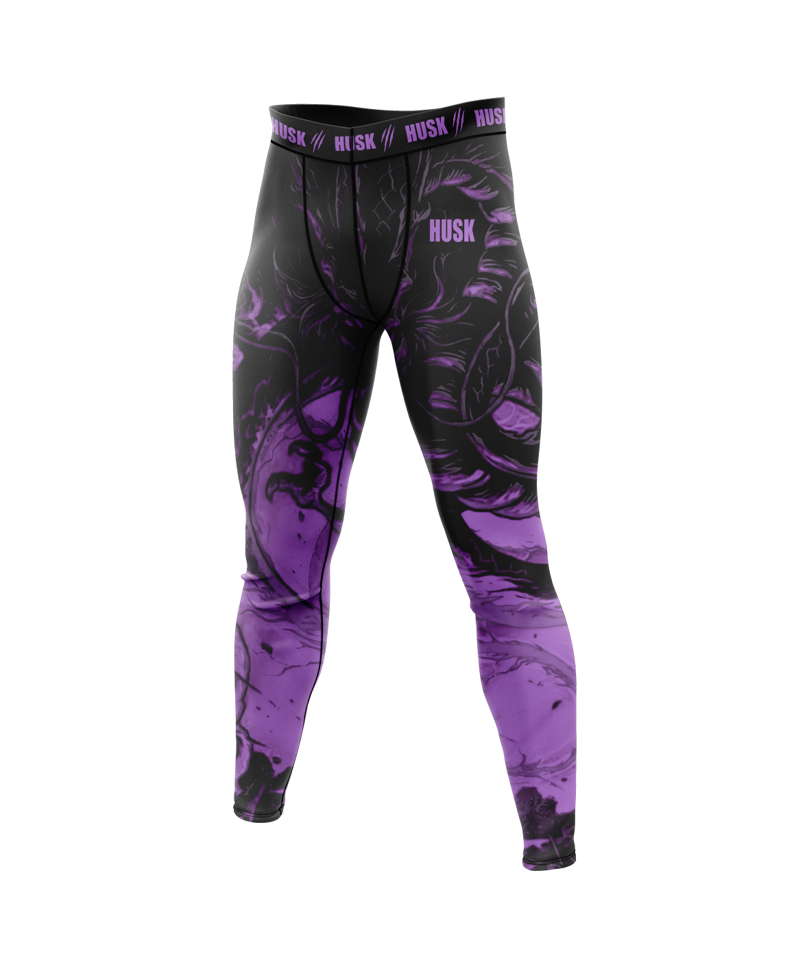 HUSK Men's Compression Leggings - Purple Phantom Compression Pants