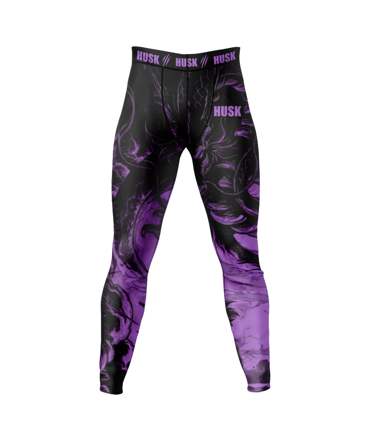 HUSK Men's Compression Leggings - Purple Phantom Compression Pants