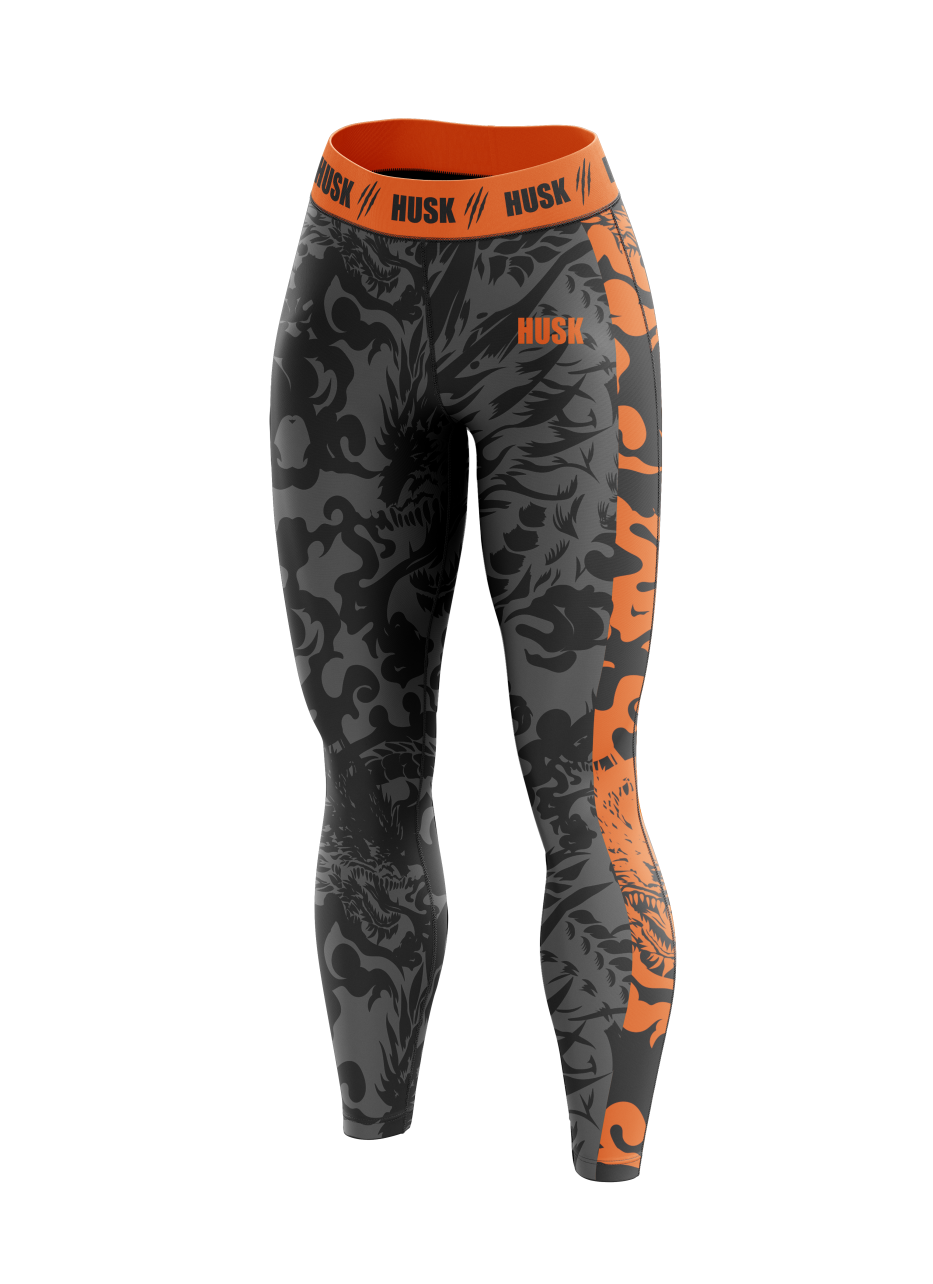 HUSK Women's Compression Leggings - Inferno Tiger
