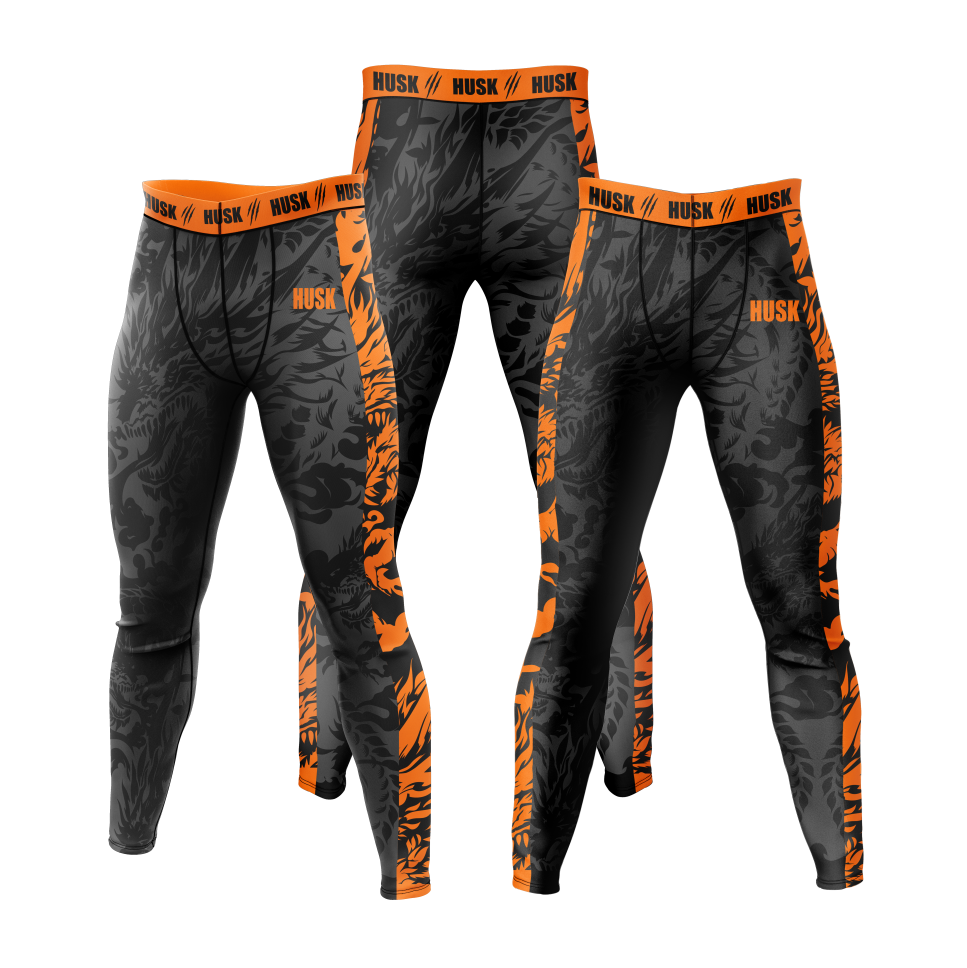 HUSK Men's Compression Leggings - Inferno Tiger
