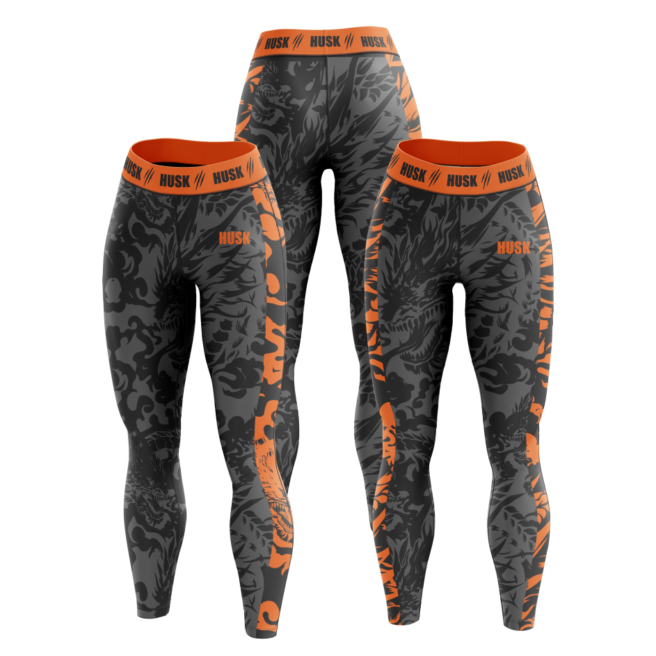 HUSK Women's Compression Leggings - Inferno Tiger