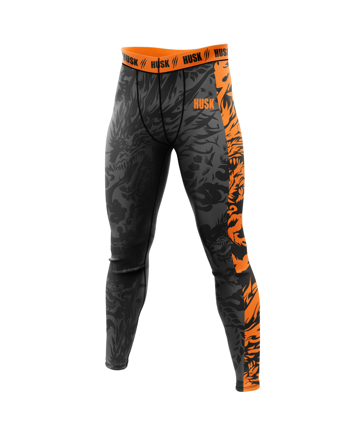 HUSK Men's Compression Leggings - Inferno Tiger