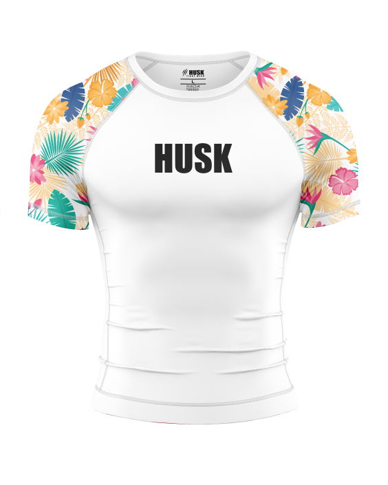 Floral Breeze White Rash Guard