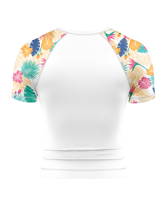Floral Breeze White Rash Guard