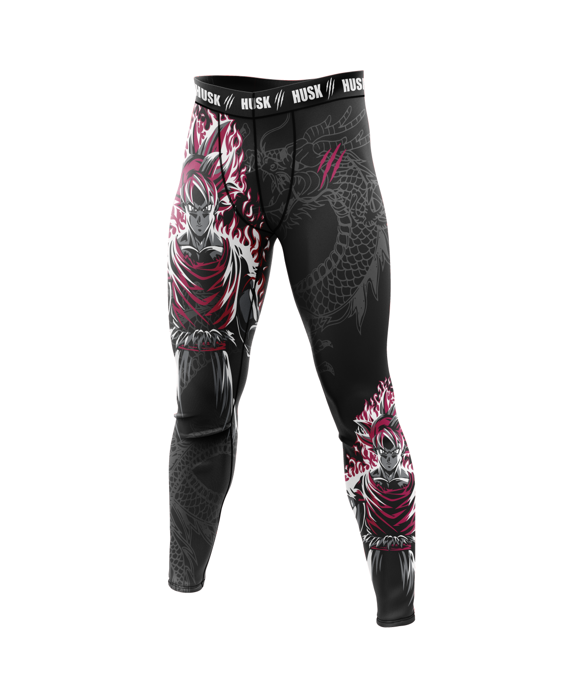 HUSK Men's Compression Leggings - Dragon Inferno Compression Pants