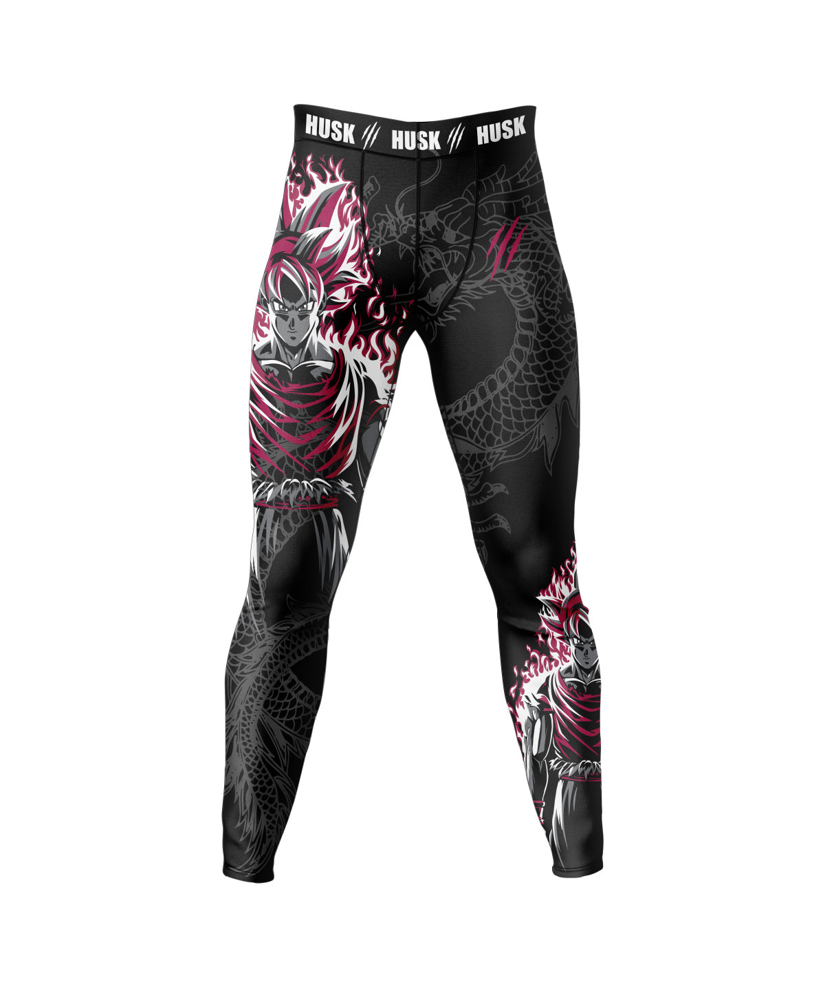 HUSK Men's Compression Leggings - Dragon Inferno Compression Pants