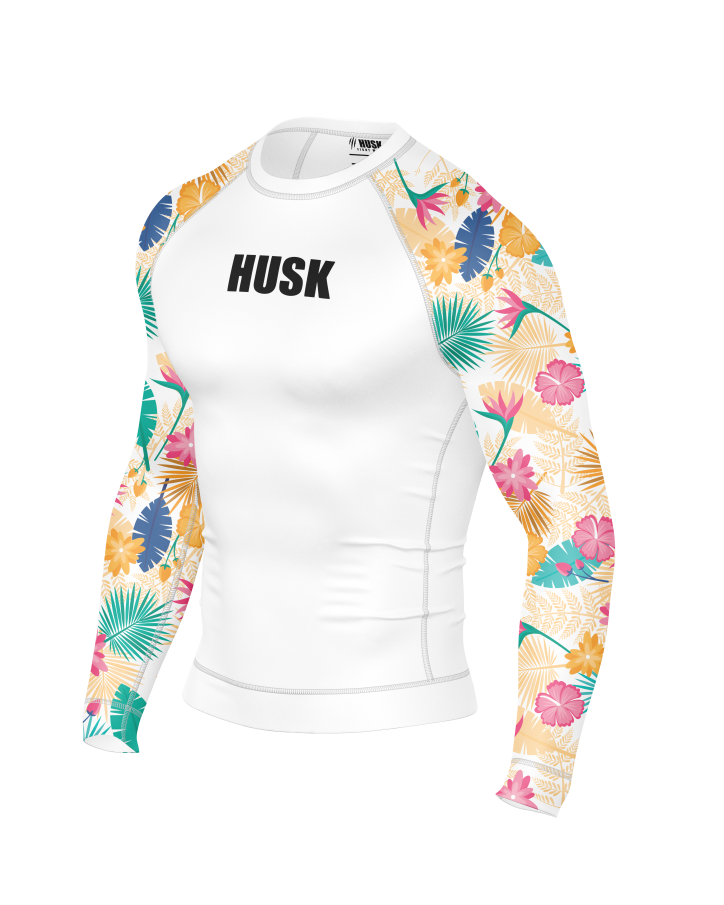 Floral Breeze White Rash Guard