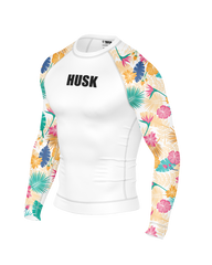 Floral Breeze White Rash Guard