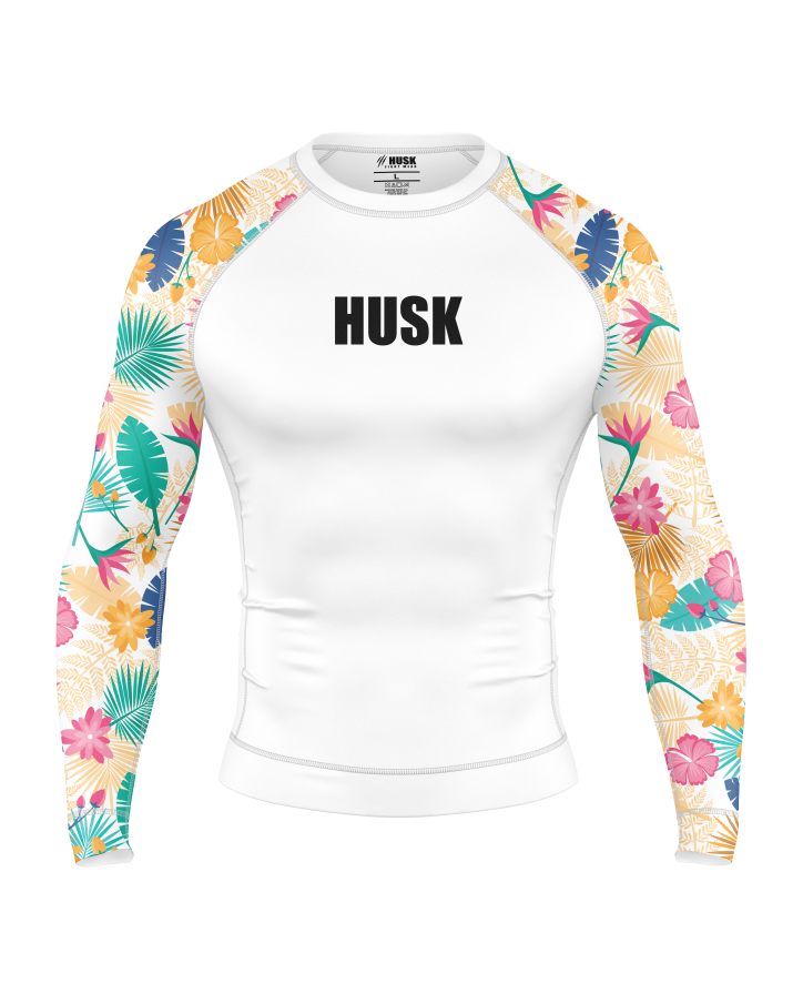 Floral Breeze White Rash Guard