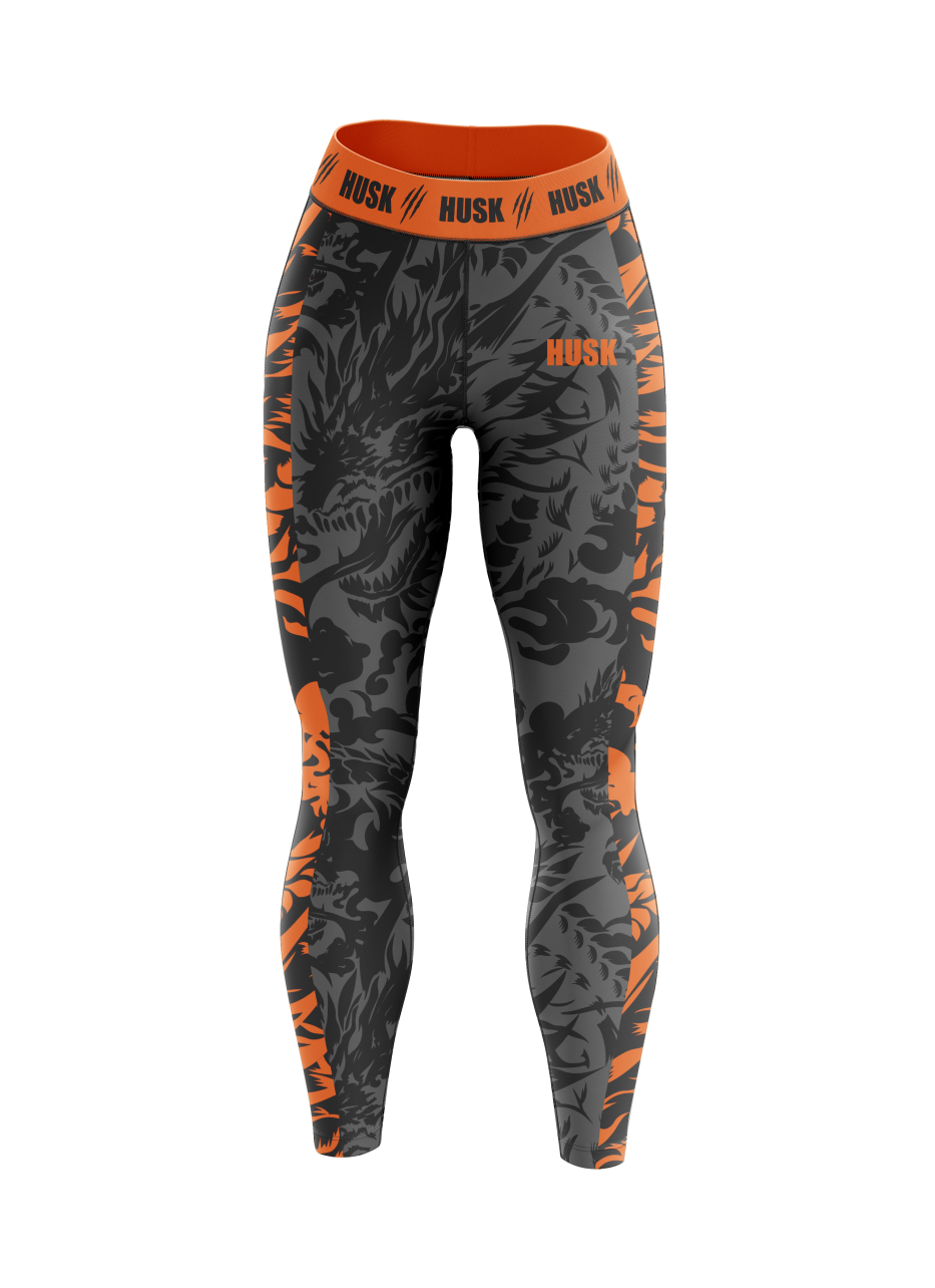 HUSK Women's Compression Leggings - Inferno Tiger