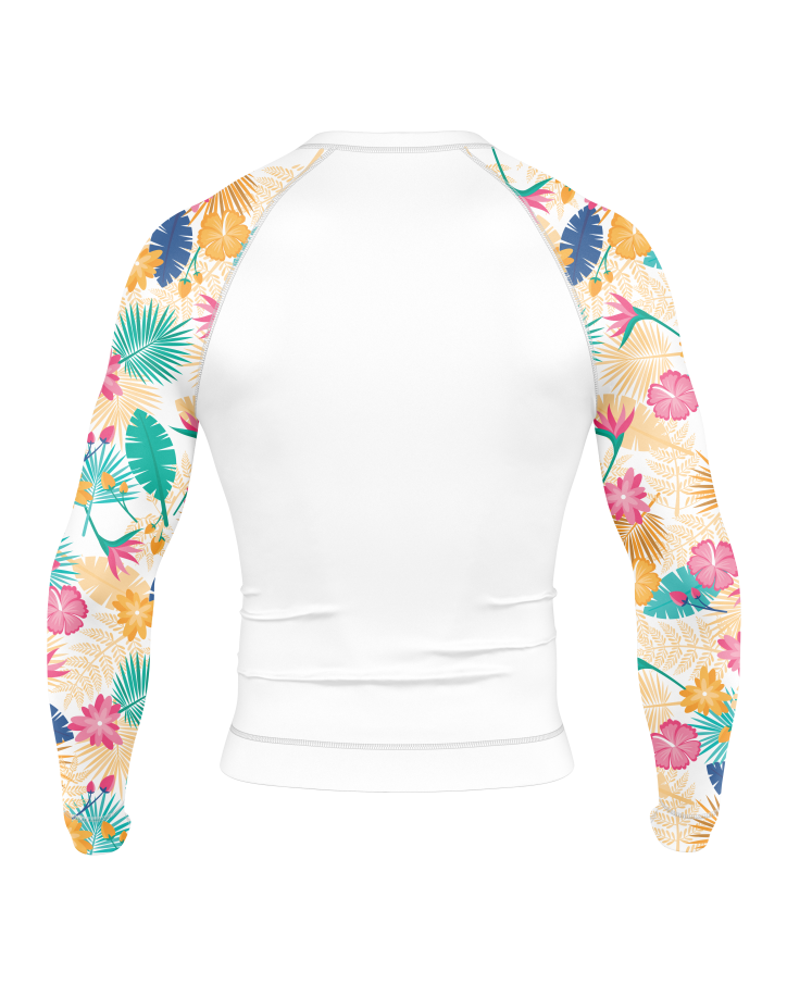 Floral Breeze White Rash Guard