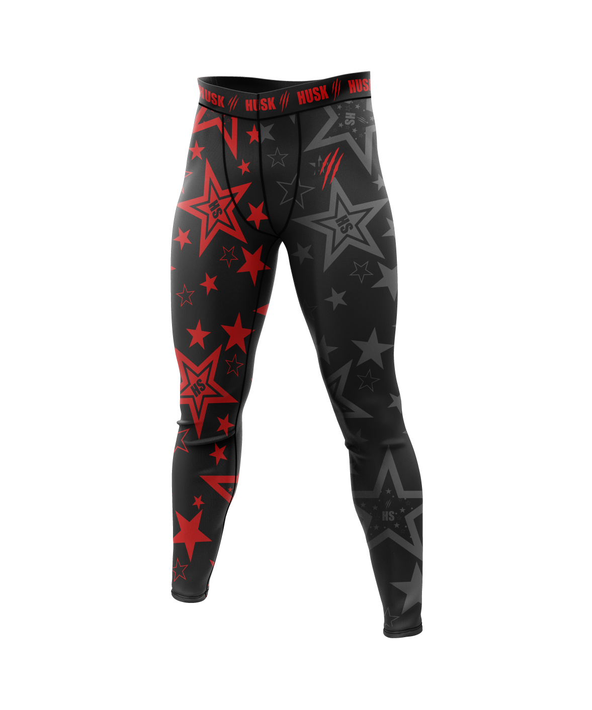 HUSK Men's Compression Leggings - Red Star Combat Pants
