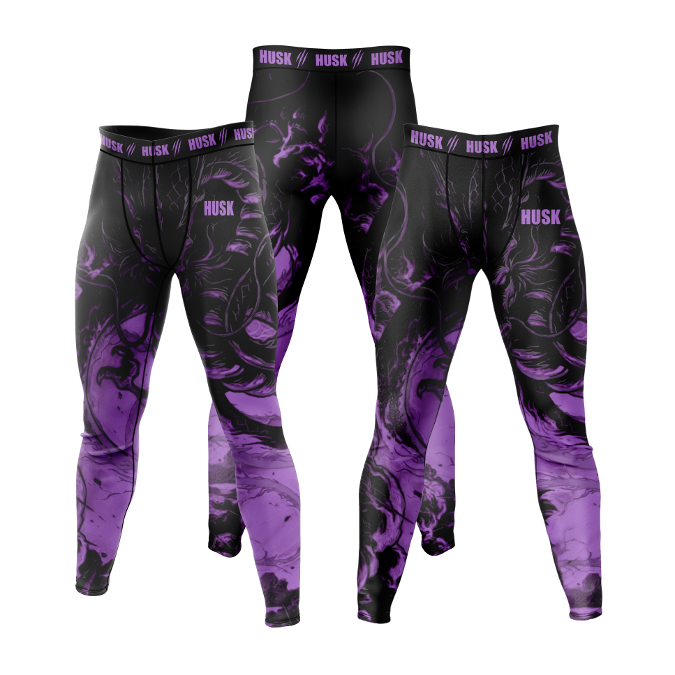 HUSK Men's Compression Leggings - Purple Phantom Compression Pants