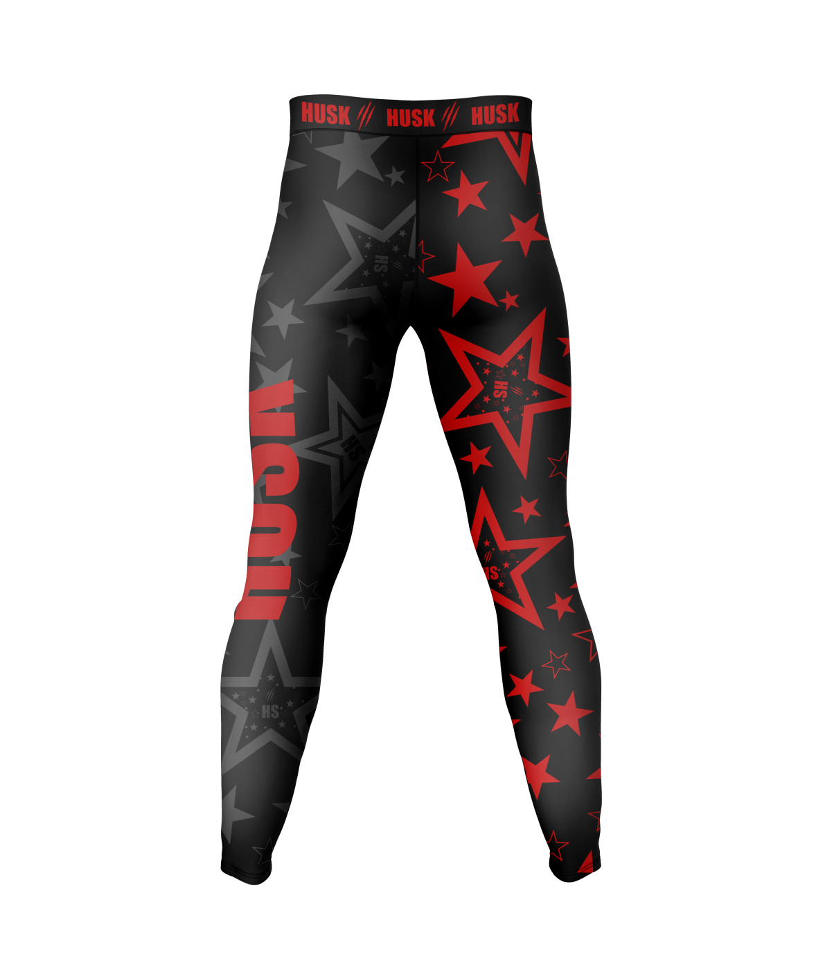 HUSK Men's Compression Leggings - Red Star Combat Pants