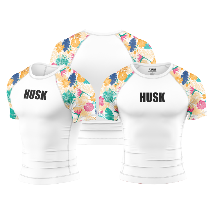 Floral Breeze White Rash Guard