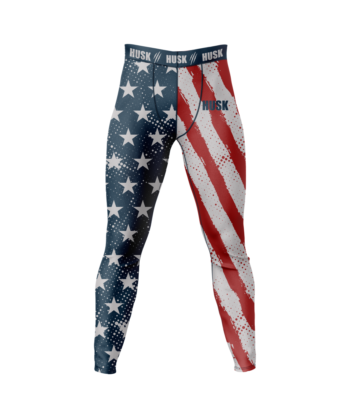HUSK Men's Compression Leggings - USA Flag Compression Pants