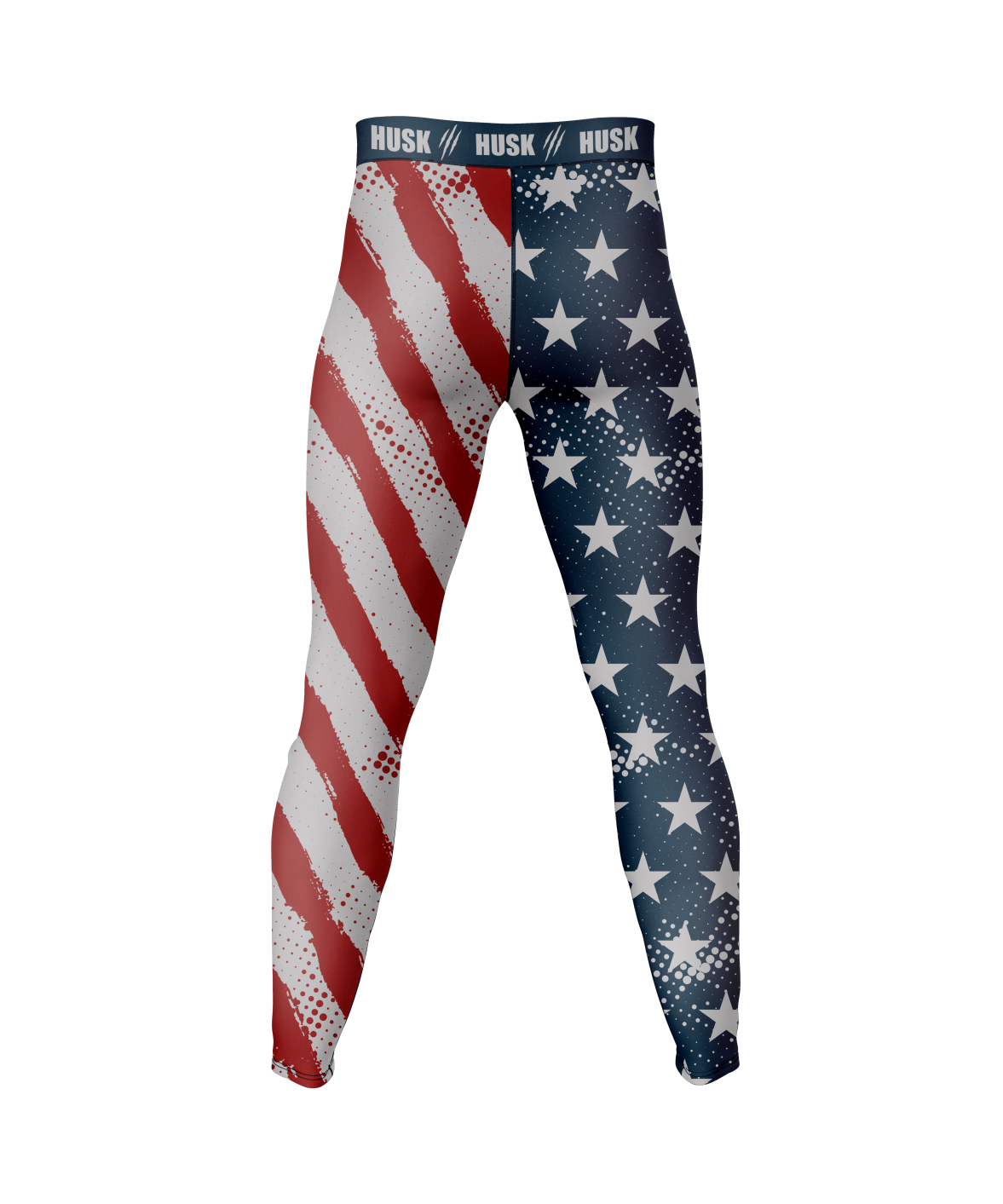 HUSK Men's Compression Leggings - USA Flag Compression Pants