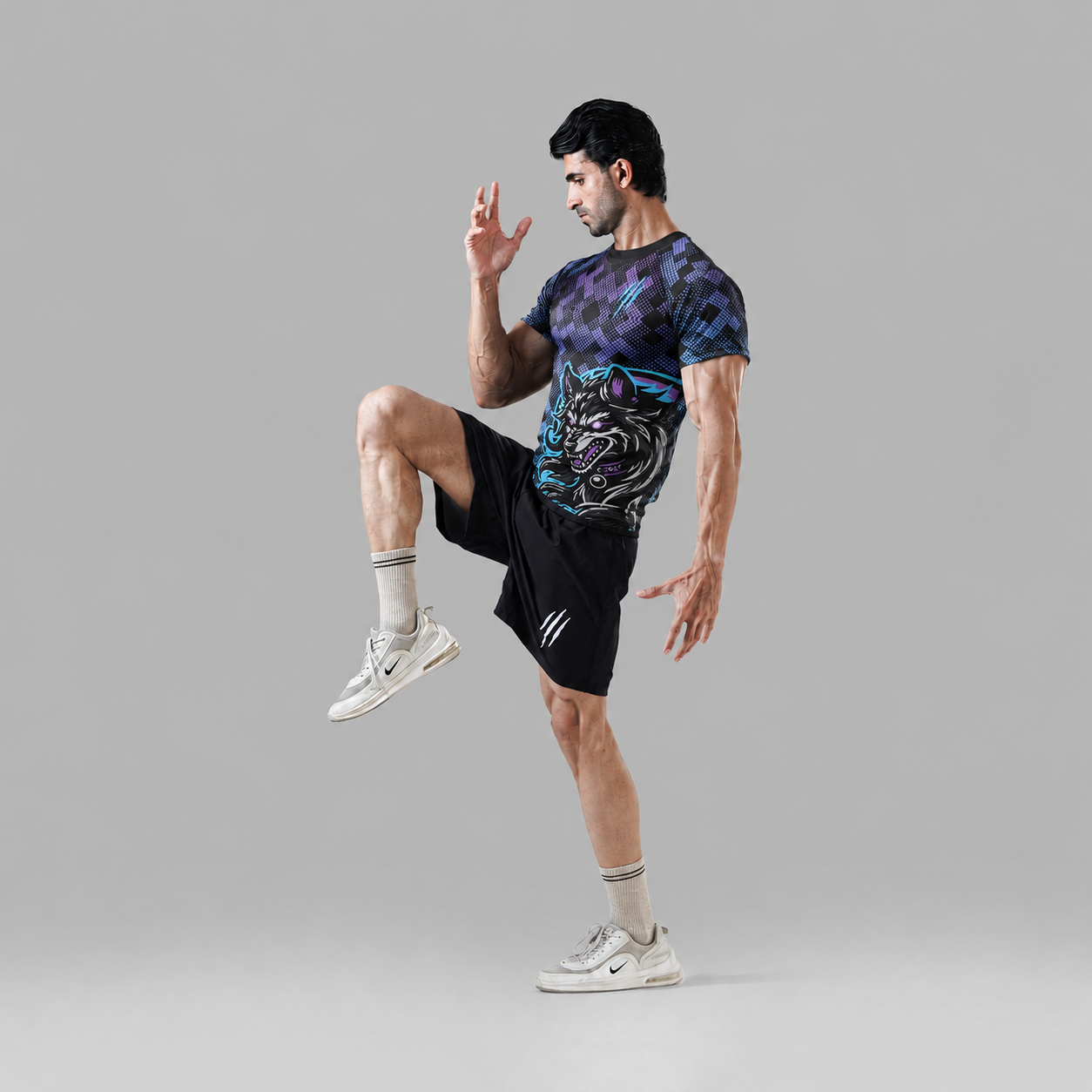 Lunar Wolf Grid Rash Guard