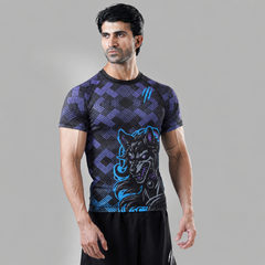 Lunar Wolf Grid Rash Guard