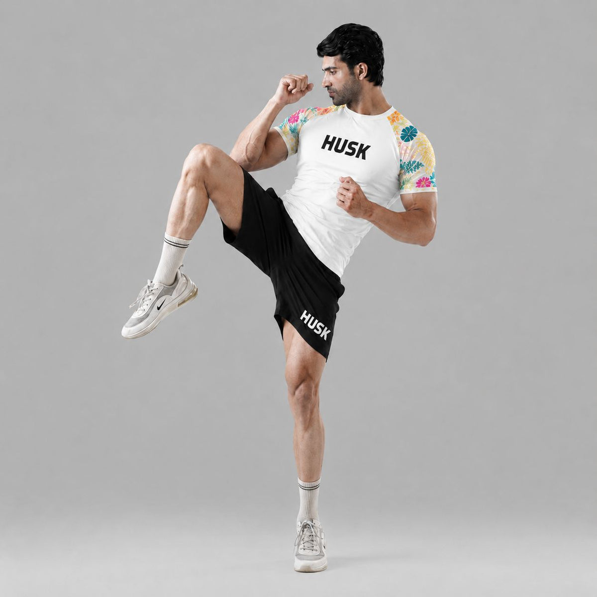Floral Breeze White Rash Guard