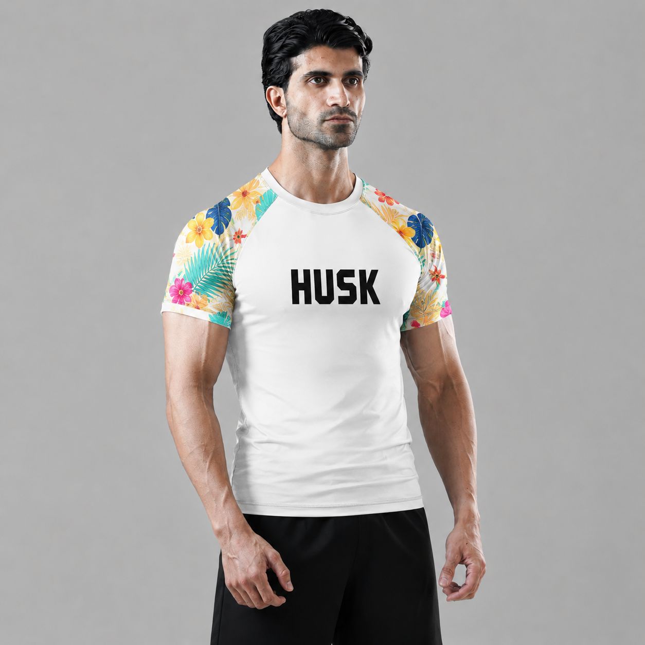 Floral Breeze White Rash Guard