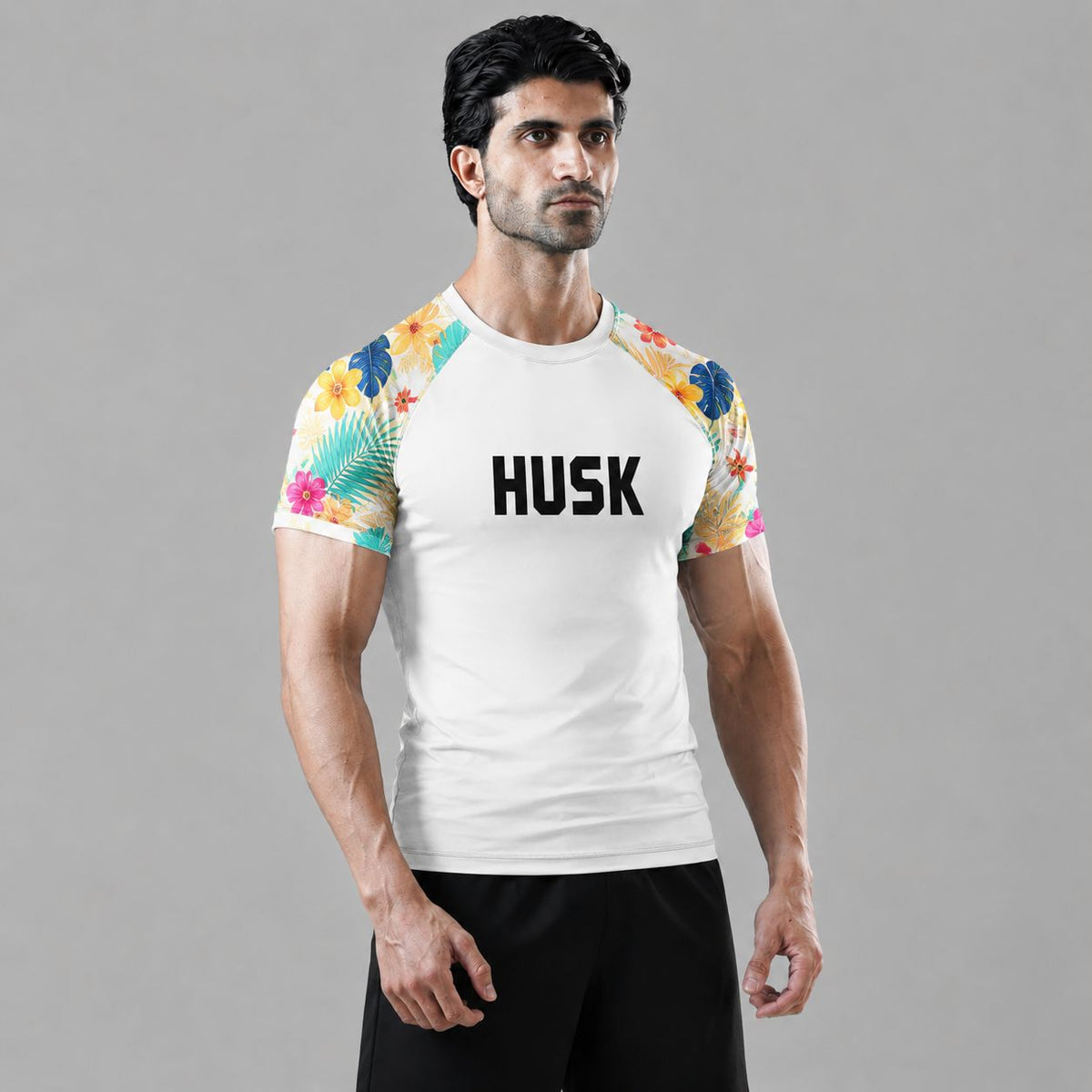 Floral Breeze White Rash Guard