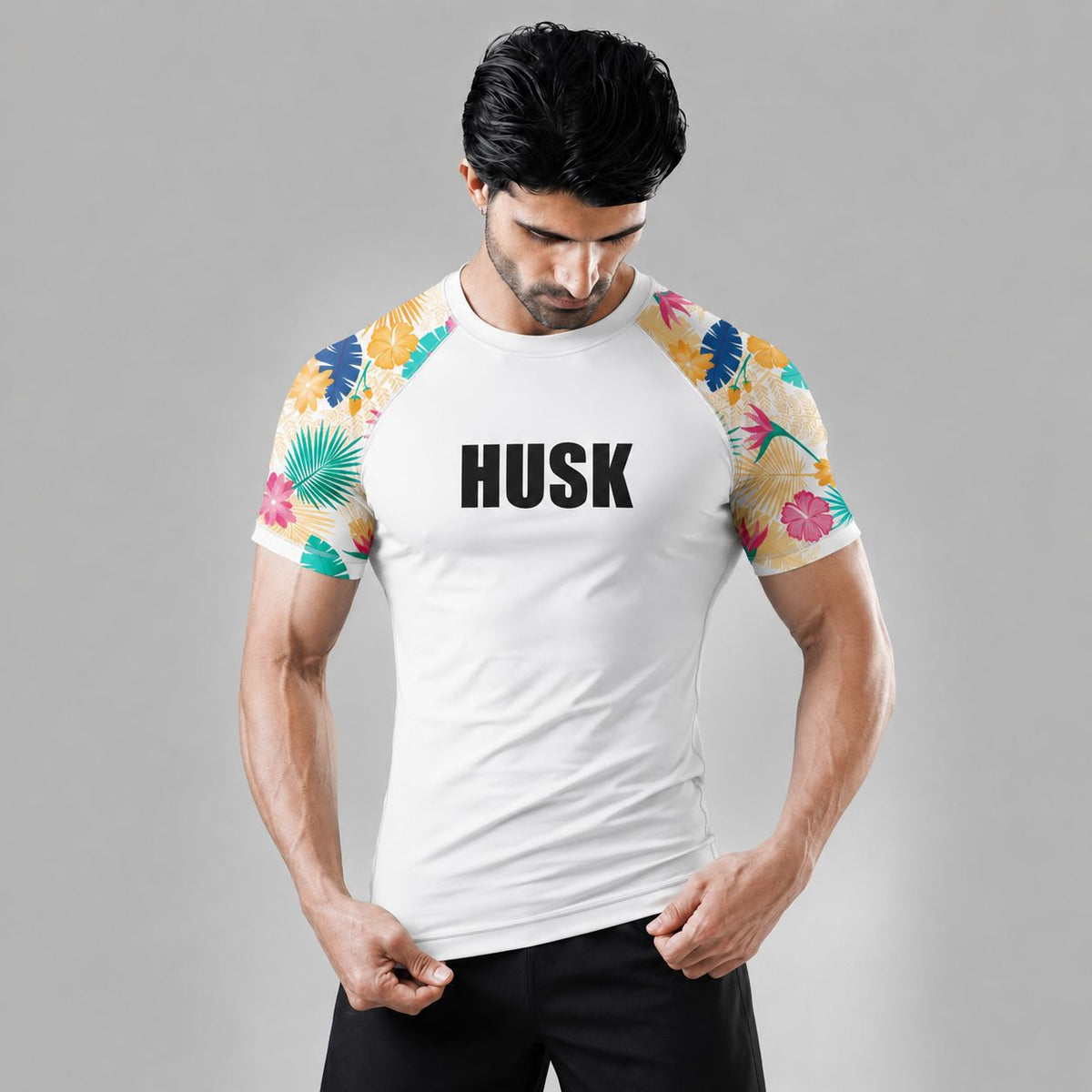 Floral Breeze White Rash Guard